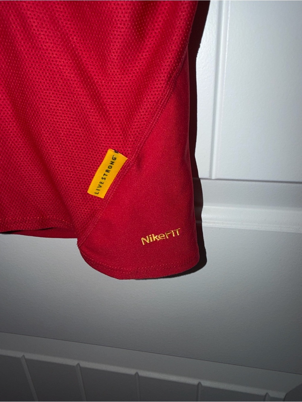 Nike Red LIVESTRONG Athletic Tank with Yellow Trim - Picture 4 of 6
